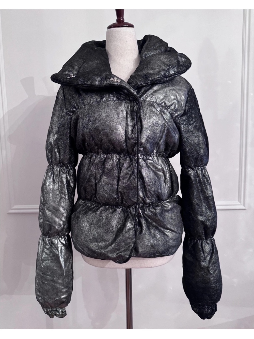 Thomas Wylde Metallic Distressed Puffer Jacket Skull Lining Archive 2011